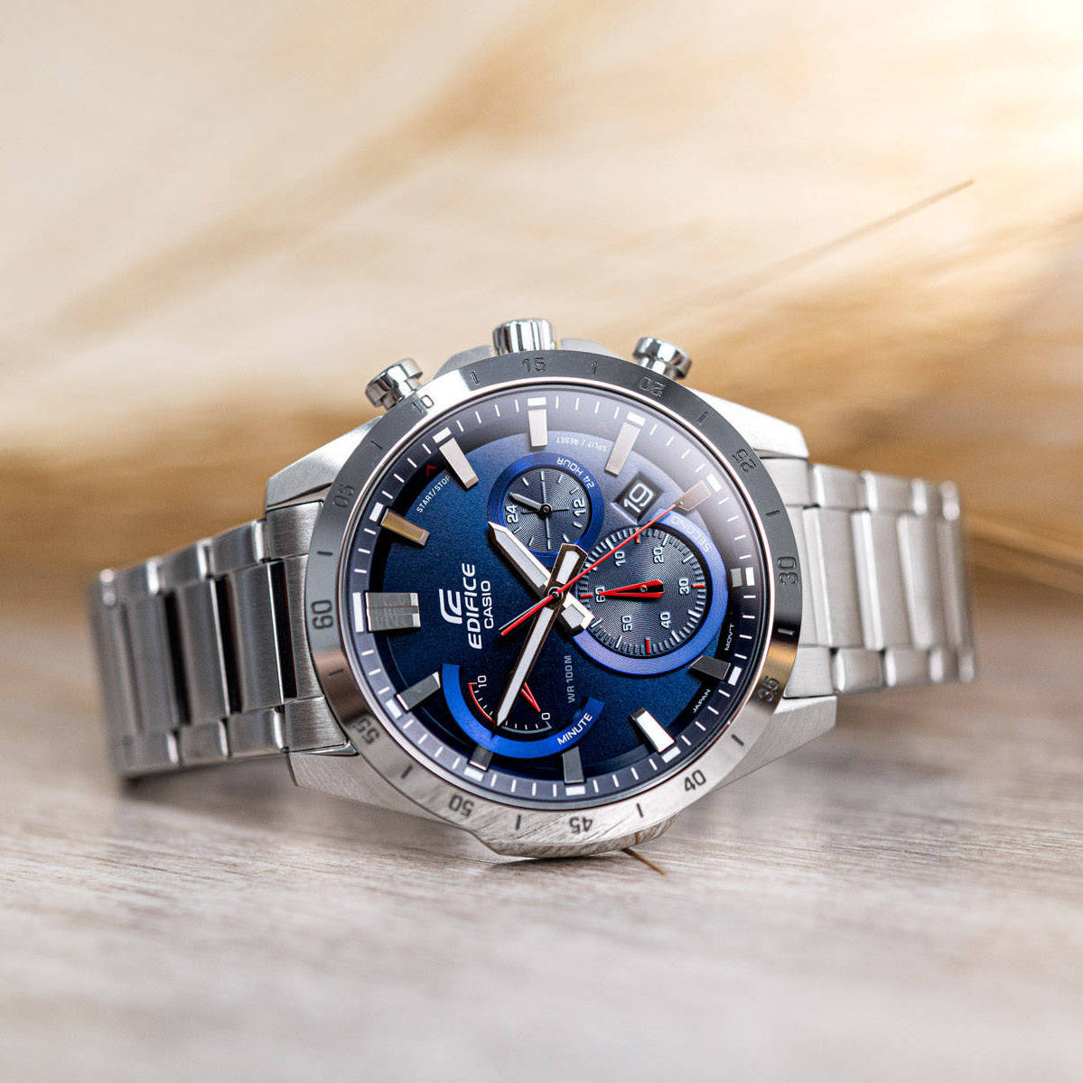 Casio Edifice Chronograph Stainless Steel Silver Chain Watch EFR-573D-2AVUDF