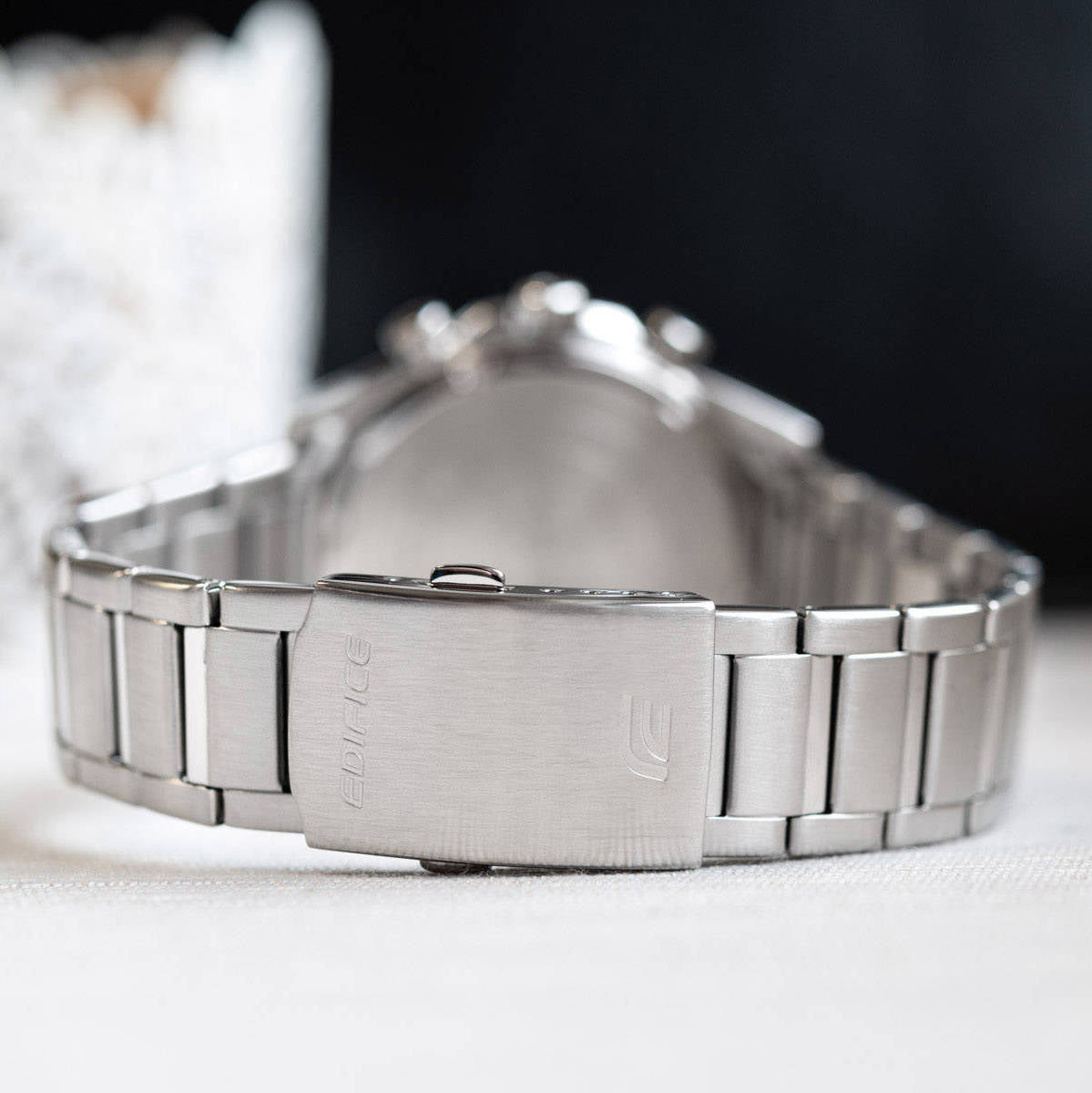 Casio Edifice Chronograph Stainless Steel Silver Chain Watch EFR-573D-2AVUDF