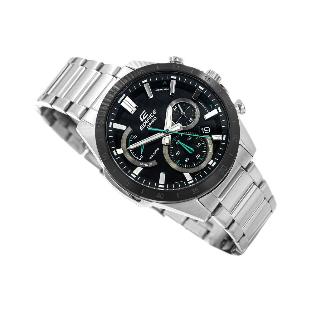 Casio Edifice Chronograph Stainless Steel Silver Chain Watch EFR-573DB-1AVUDF