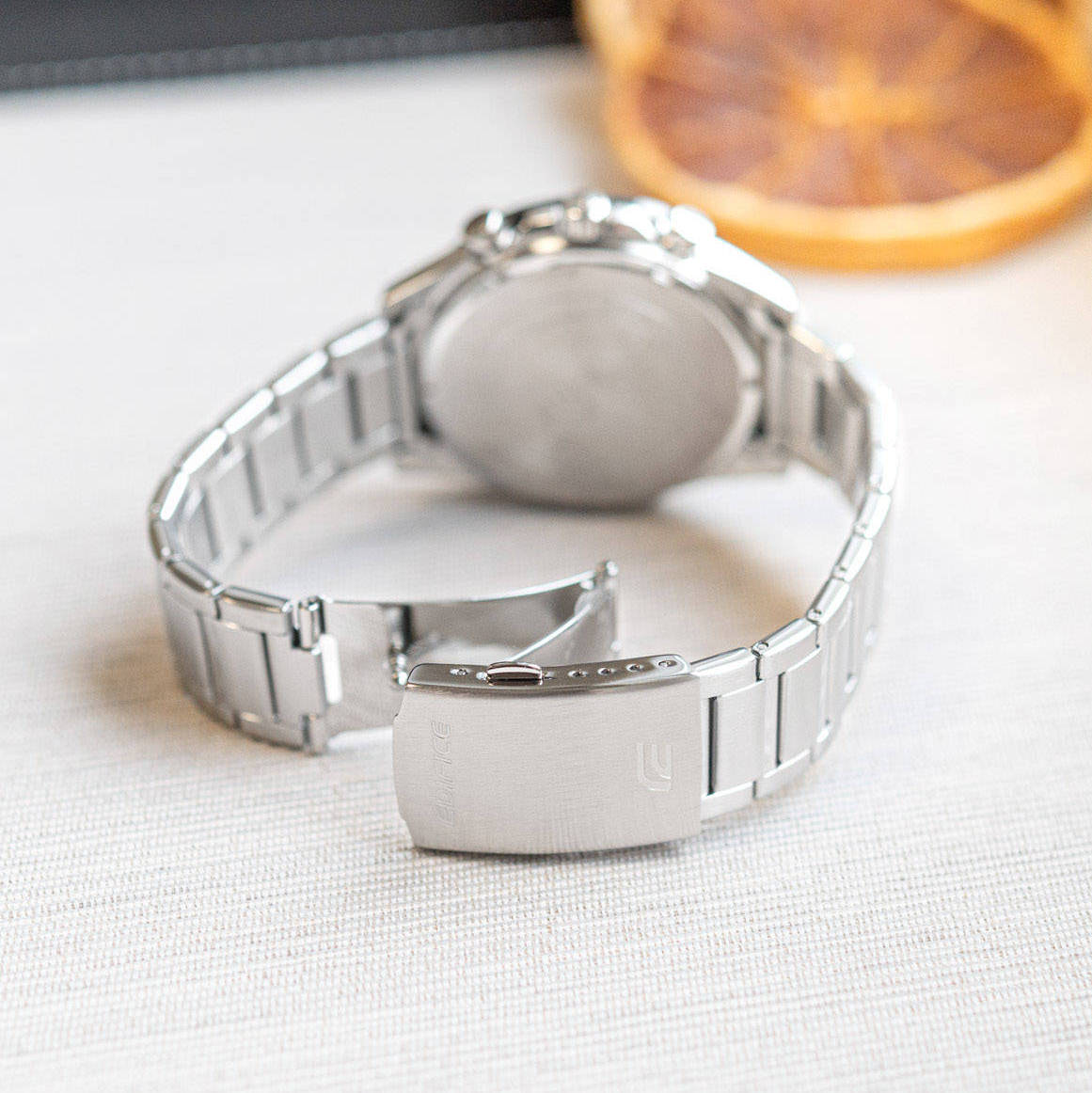 Casio Edifice Chronograph Stainless Steel Silver Chain Watch EFR-573DB-1AVUDF