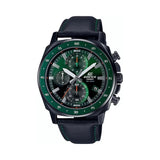 Casio Edifice Chronograph Stainless Steel Black Leather Belt Watch EFV-600CL-3AVUDF