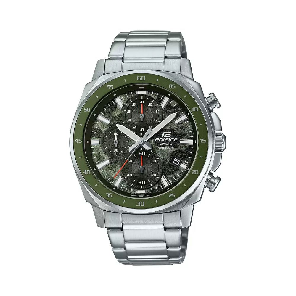 Casio Edifice Chronograph Stainless Steel Silver Chain Watch EFV-600D-3CVUDF