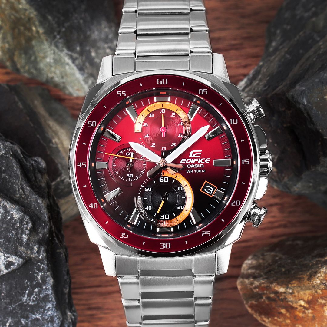 Casio Edifice Chronograph Stainless Steel Silver Chain Watch EFV-600D-4AVUDF