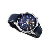 Casio Edifice Chronograph Stainless Steel Silver Leather Belt Watch EFV-600L-2AVUDF