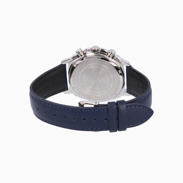 Casio Edifice Chronograph Stainless Steel Silver Leather Belt Watch EFV-600L-2AVUDF