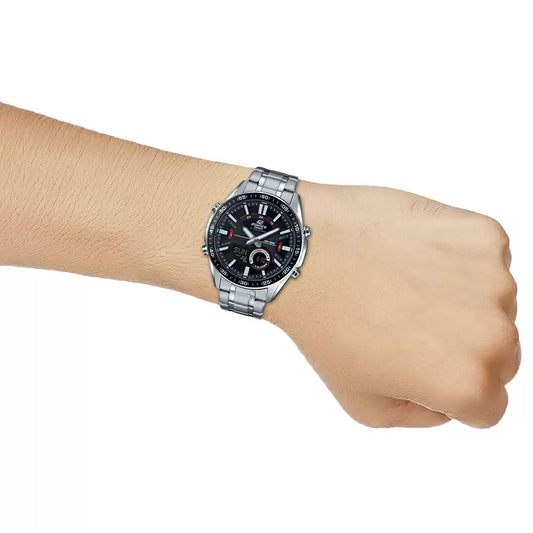Casio Edifice Analog Digital Stainless Steel Silver Chain Watch EFV-C100D-1AVDF