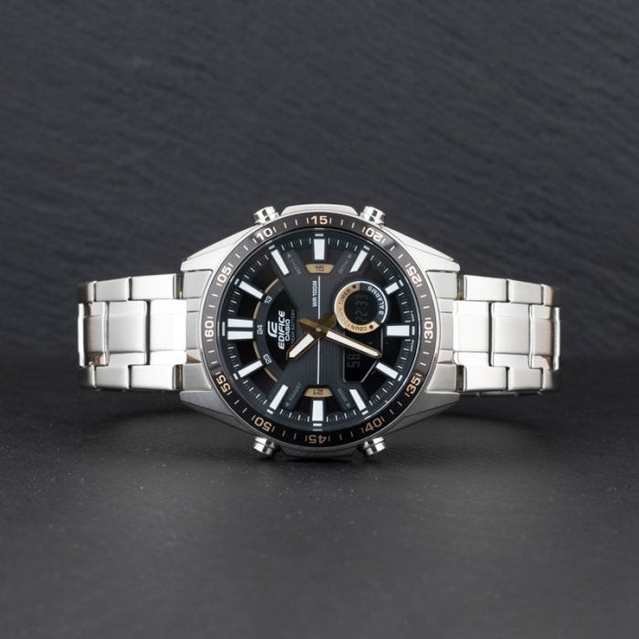 Casio Edifice Analog Digital Stainless Steel Silver Chain Watch EFV-C100D-1BVDF