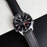 Casio Edifice Analog Digital Stainless Steel Silver Leather Belt Watch EFV-C100L-1AVDF