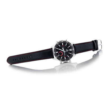 Casio Edifice Analog Digital Stainless Steel Silver Leather Belt Watch EFV-C100L-1AVDF
