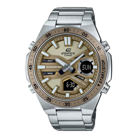 Casio Edifice Analog Digital Stainless Steel Silver Chain Watch EFV-C110D-5AVDF