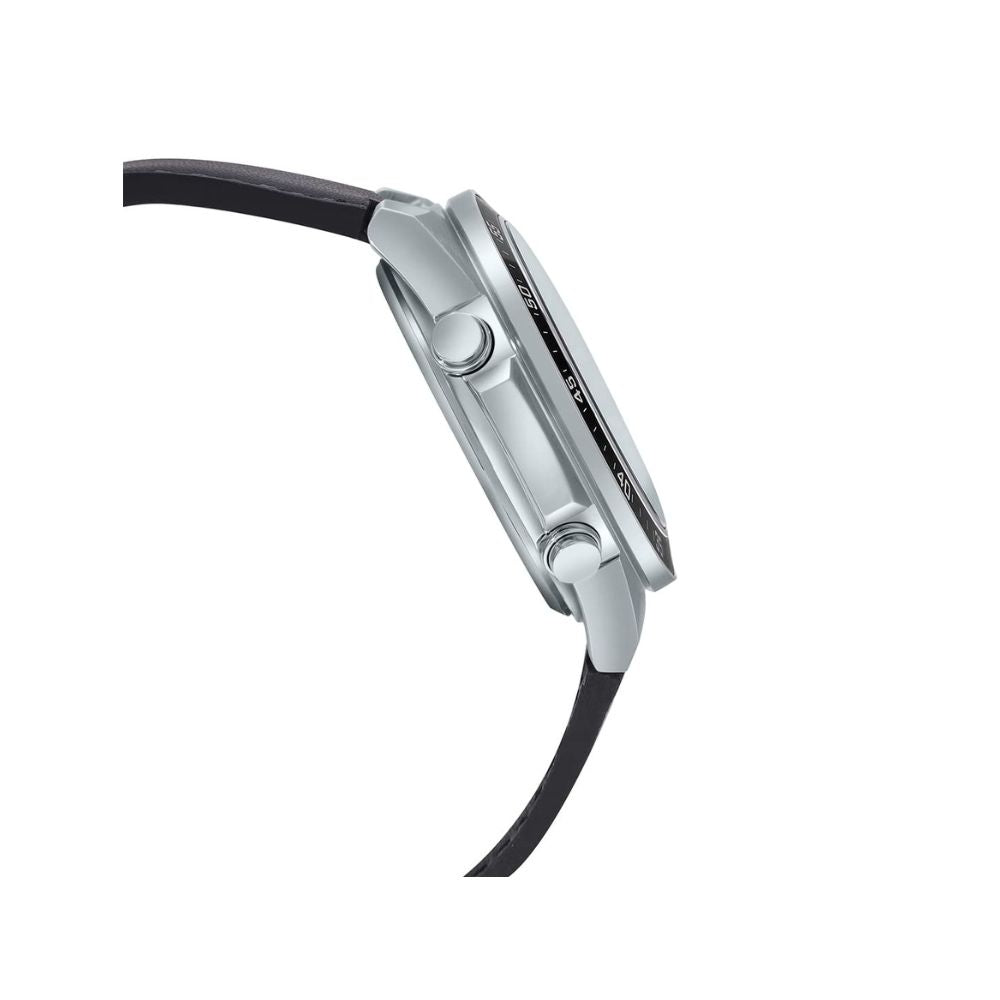 Casio Edifice Analog Digital Stainless Steel Silver Leather Belt Watch EFV-C110L-1AVDF