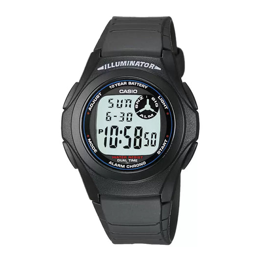 Casio Youth Dual Time Resin Belt Watch F-200W-1ADF