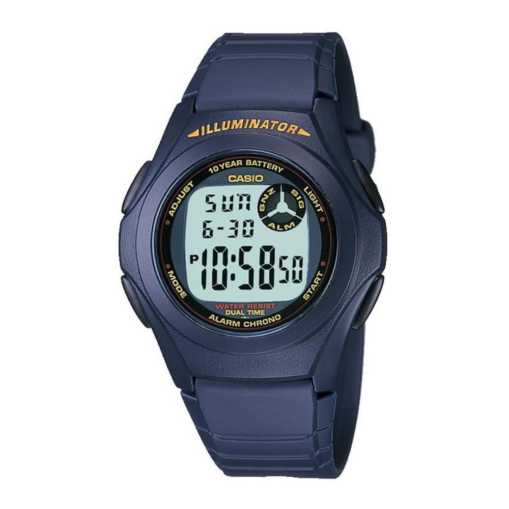 Casio Youth Dual Time Resin Belt Watch F-200W-2ADF