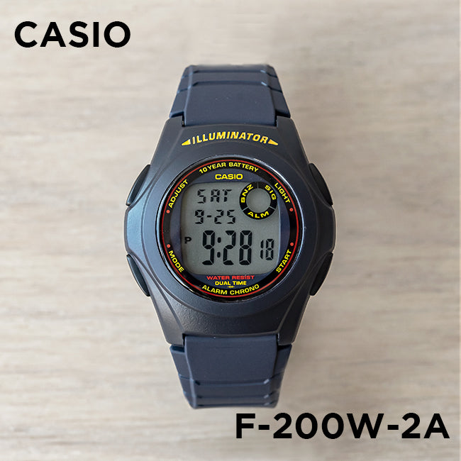 Casio Youth Dual Time Resin Belt Watch F-200W-2ADF