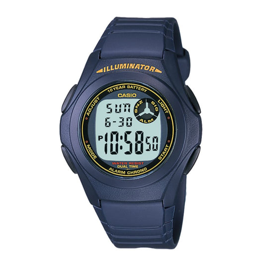 Casio Youth Dual Time Resin Belt Watch F-200W-2BDF
