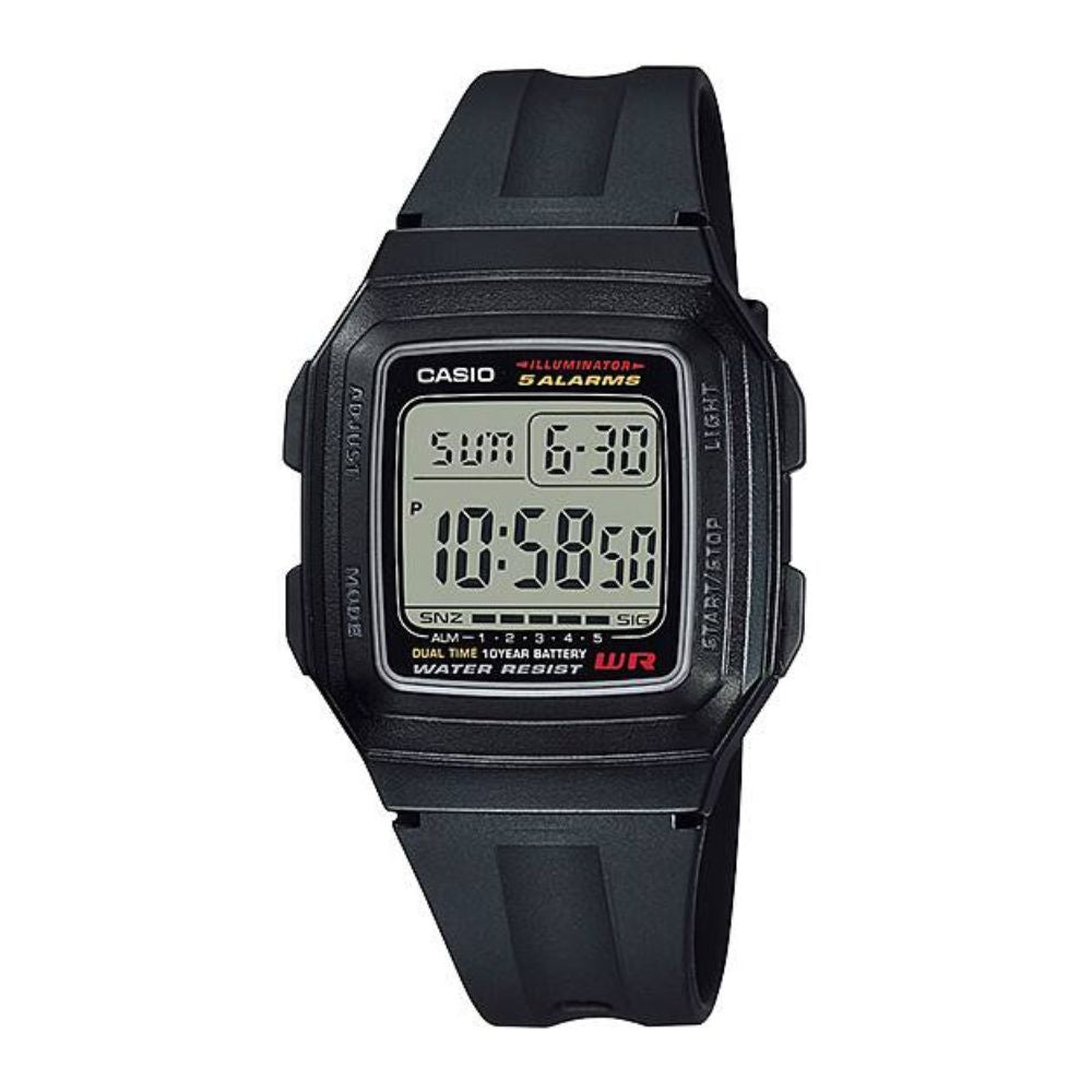 Casio Youth Dual Time Digital Resin Belt Watch F-201WA-1ADF