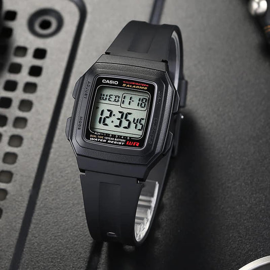 Casio Youth Dual Time Digital Resin Belt Watch F-201WA-1ADF