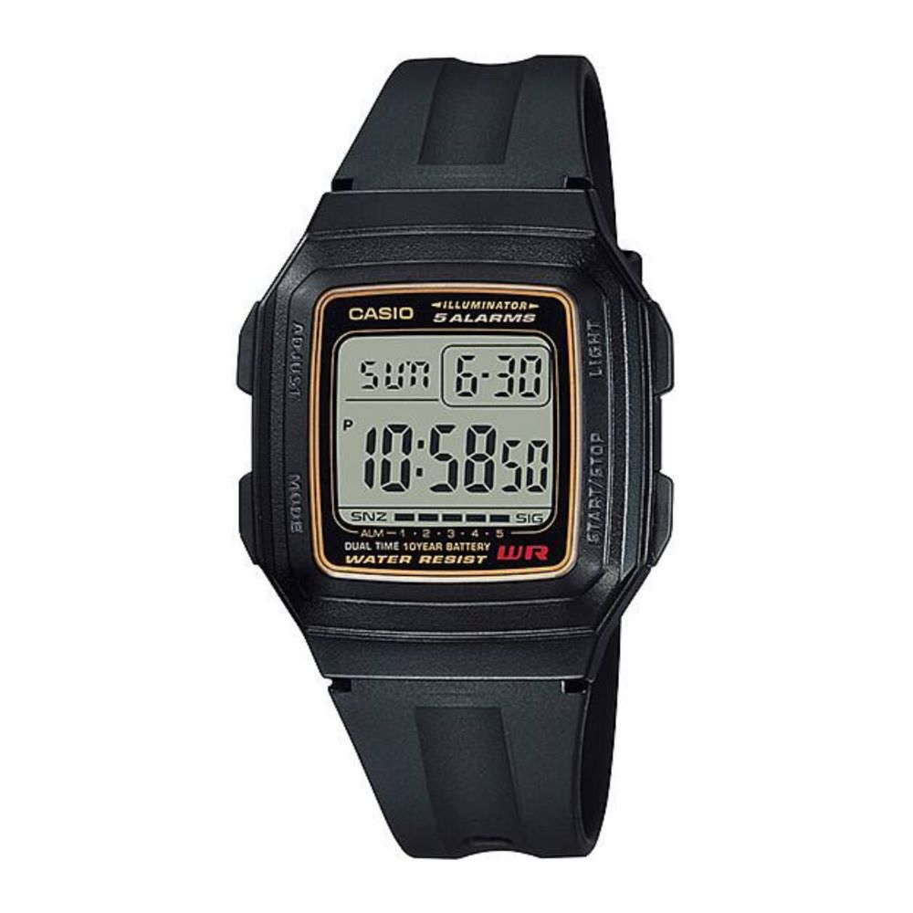 Casio Youth Dual Time Digital Resin Belt Watch F-201WA-9ADF