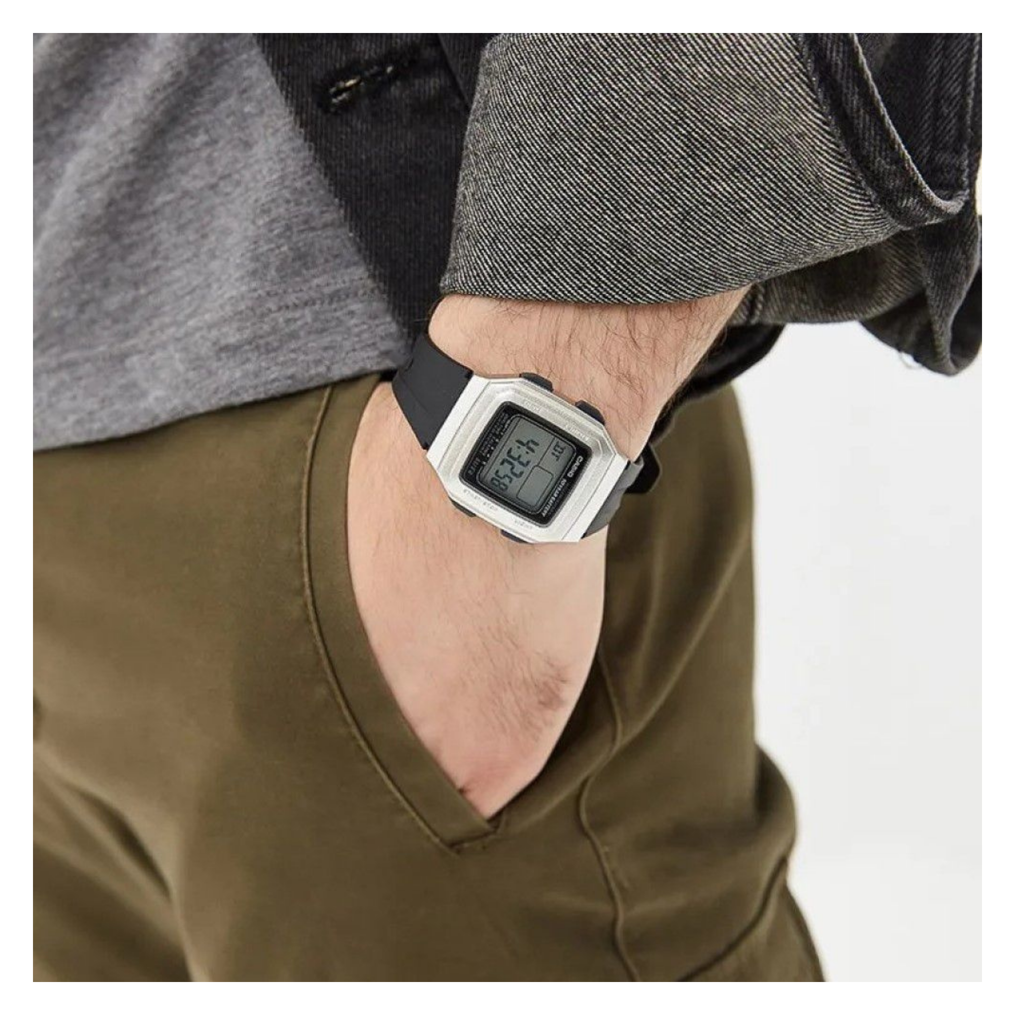 Casio Youth Dual Time Digital Resin Belt Watch F-201WAM-7AVDF