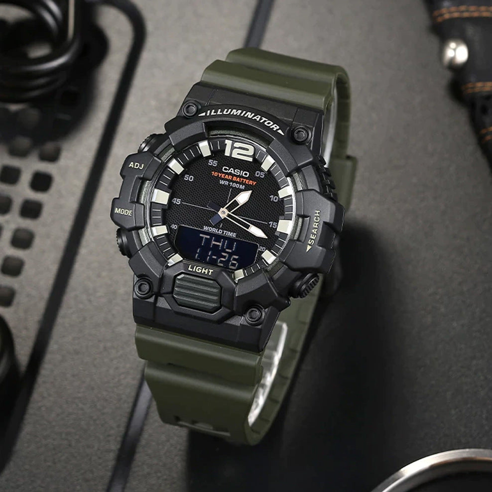 Casio Youth Dual Time Illuminator Resin Belt Watch HDC-700-3AVDF