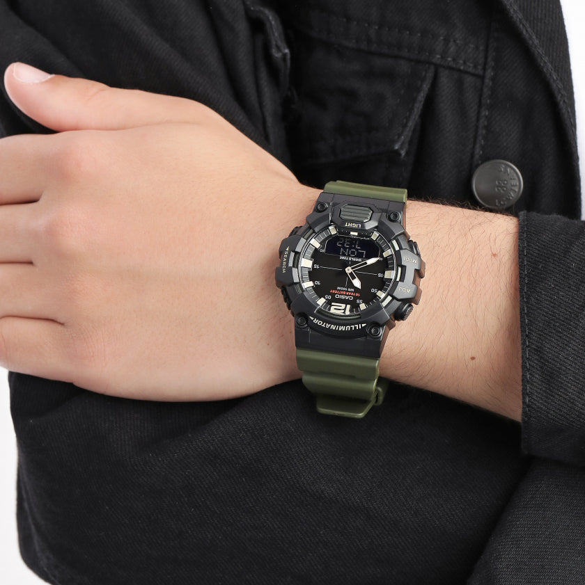 Casio Youth Dual Time Illuminator Resin Belt Watch HDC-700-3AVDF