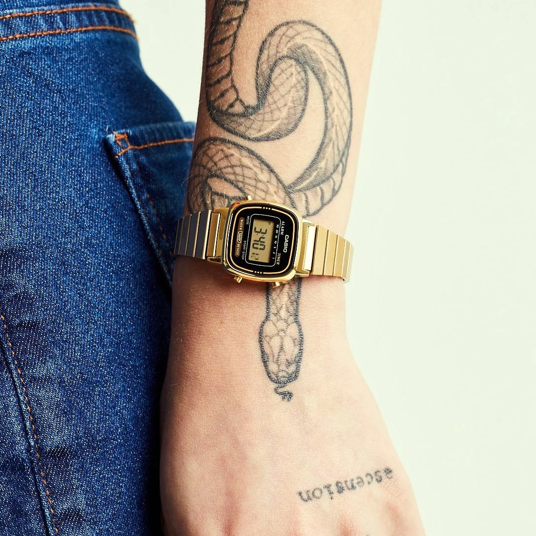 Casio Vintage Digital Golden Ladies Chain Watch LA670WGA-1DF