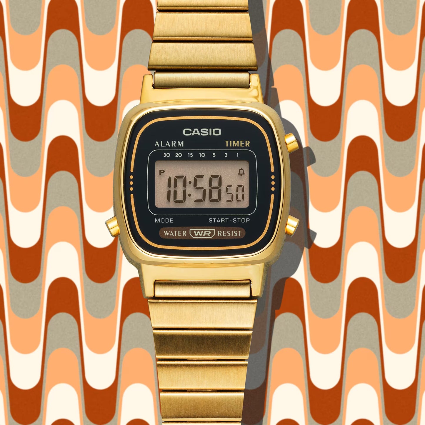 Casio Vintage Digital Golden Ladies Chain Watch LA670WGA-1DF