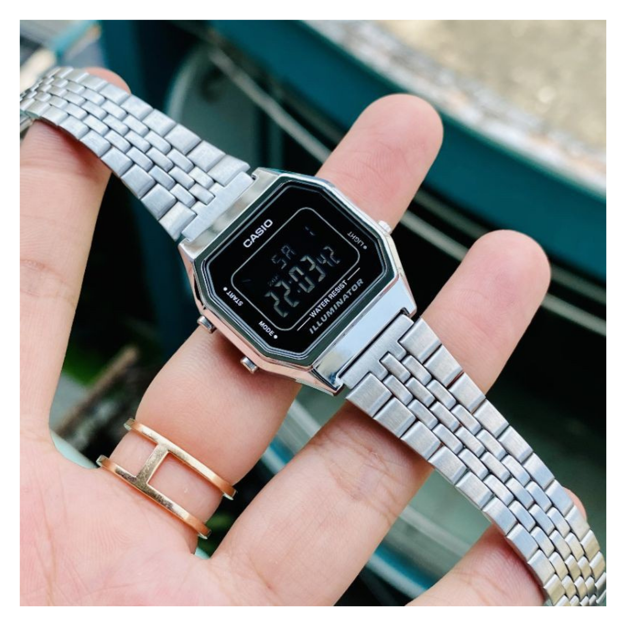 Casio Vintage Digital Ladies Chain Watch LA680WA-1BDF