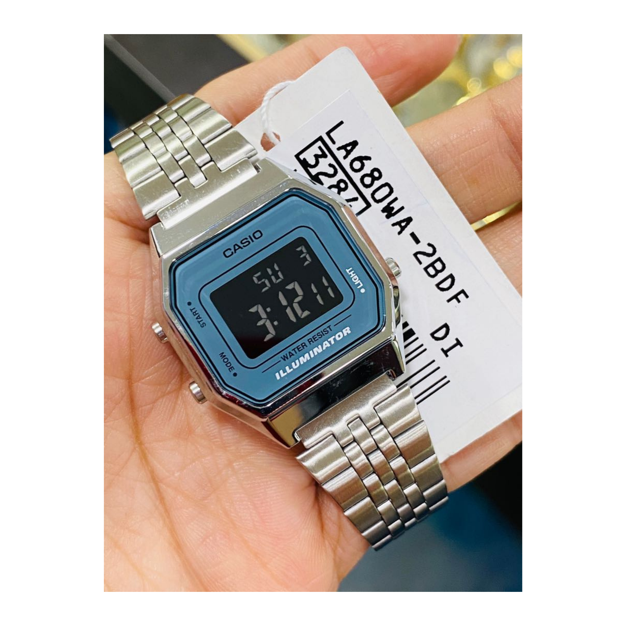 Casio Vintage Digital Ladies Chain Watch LA680WA-2BDF