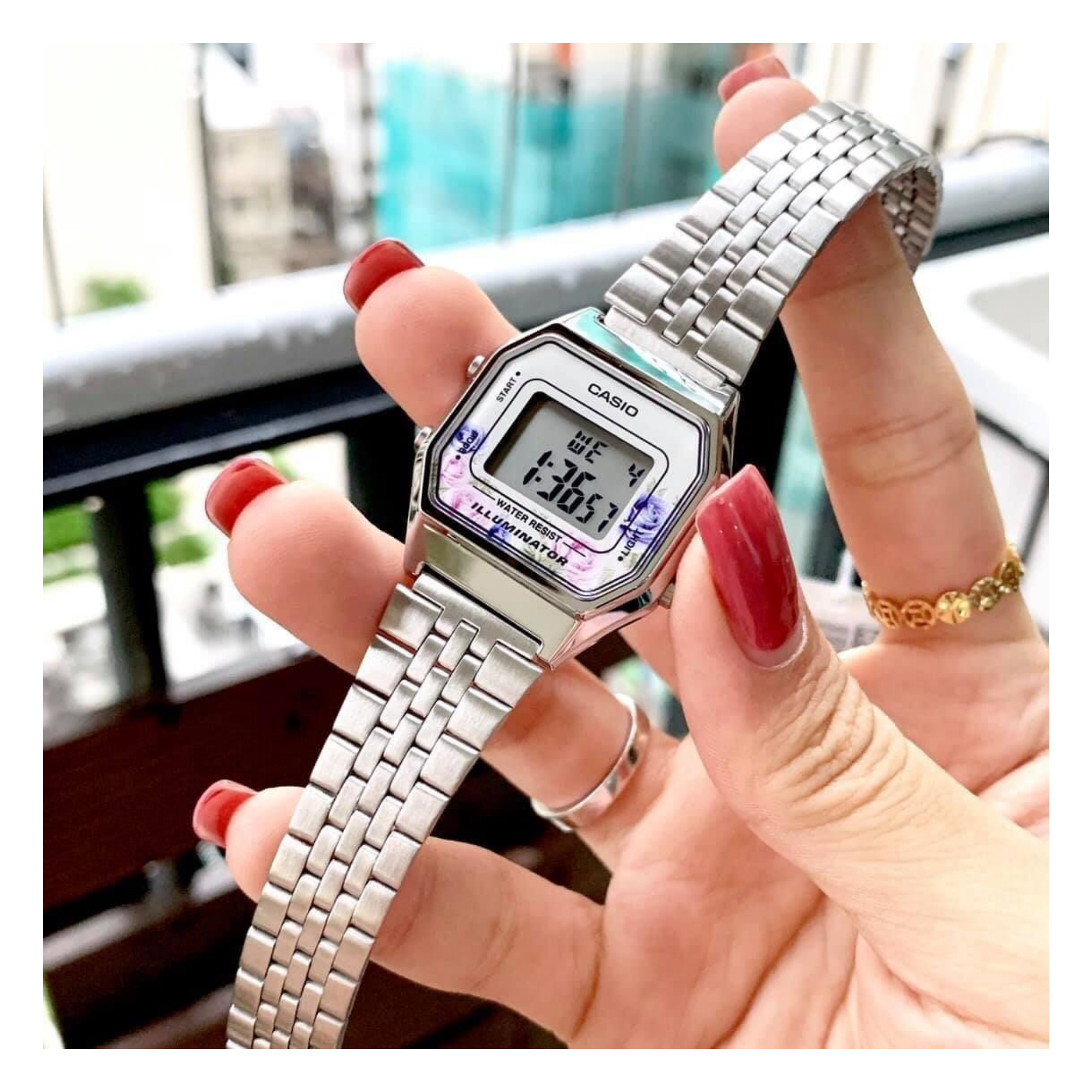 Casio Vintage Digital Ladies Chain Watch LA680WA-4CDF