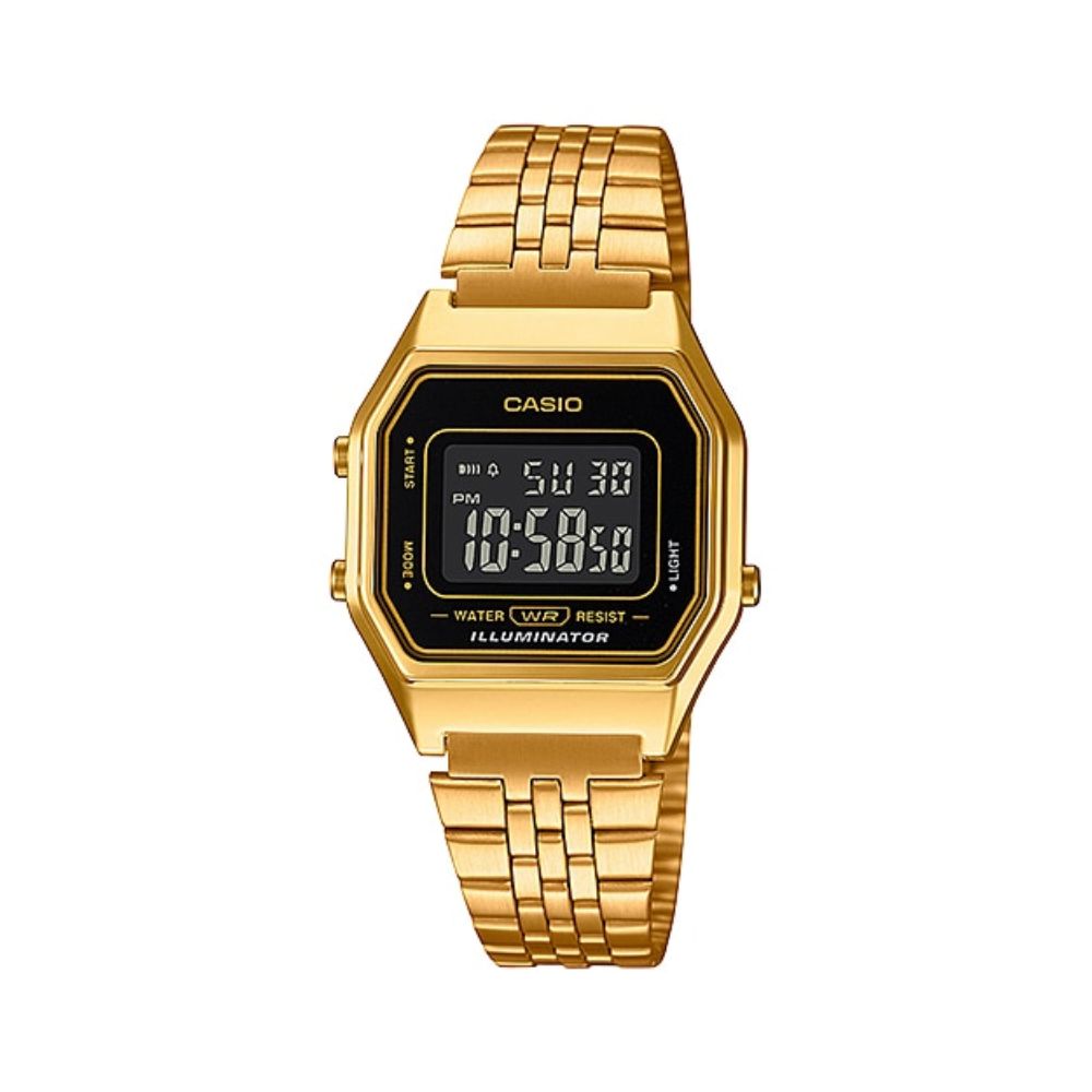 Casio Vintage Digital Golden Ladies Chain Watch LA680WGA-1BDF