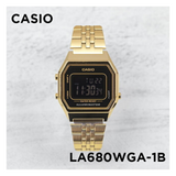 Casio Vintage Digital Golden Ladies Chain Watch LA680WGA-1BDF