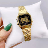Casio Vintage Digital Golden Ladies Chain Watch LA680WGA-1DF