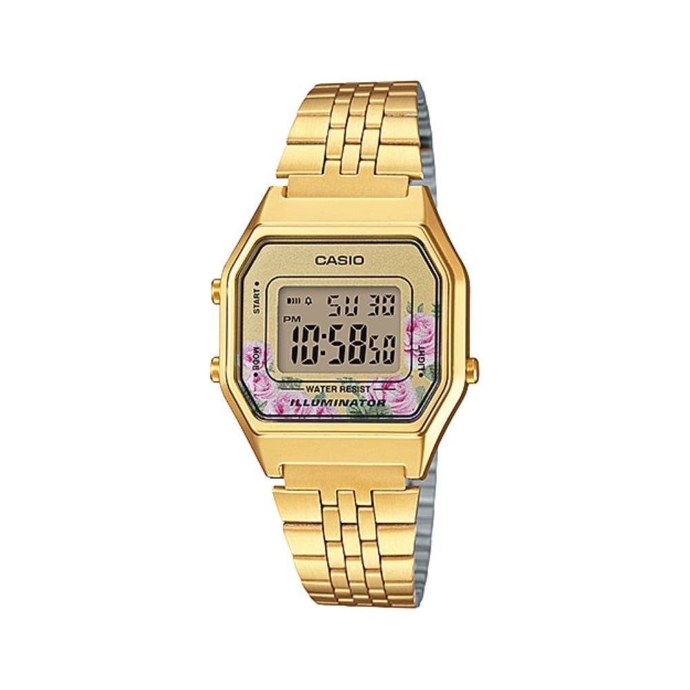 Casio Vintage Digital Golden Ladies Chain Watch LA680WGA-4CDF