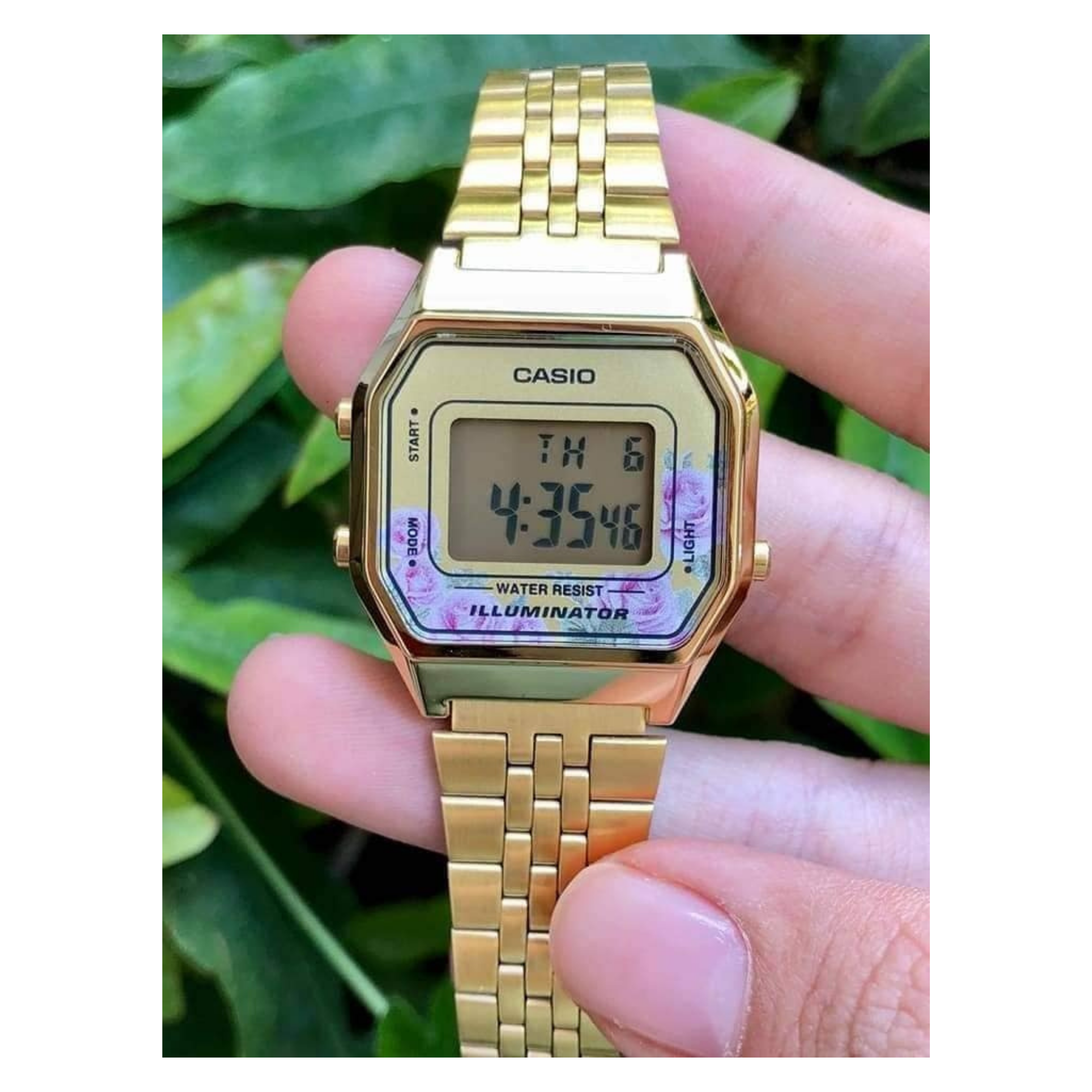Casio Vintage Digital Golden Ladies Chain Watch LA680WGA-4CDF