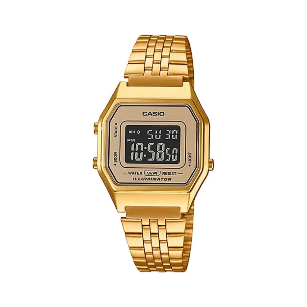 Casio Vintage Digital Golden Ladies Chain Watch LA680WGA-9BDF