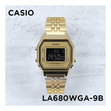 Casio Vintage Digital Golden Ladies Chain Watch LA680WGA-9BDF