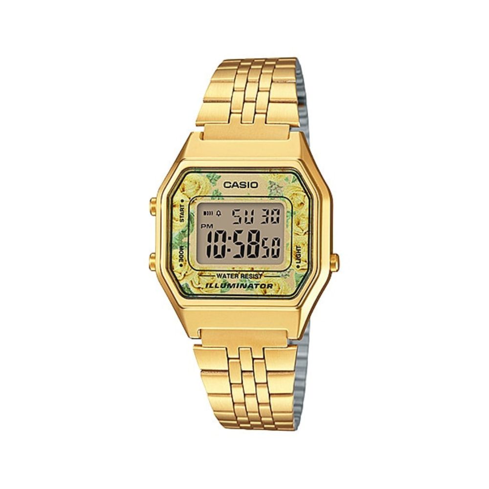 Casio Vintage Digital Golden Ladies Chain Watch LA680WGA-9CDF