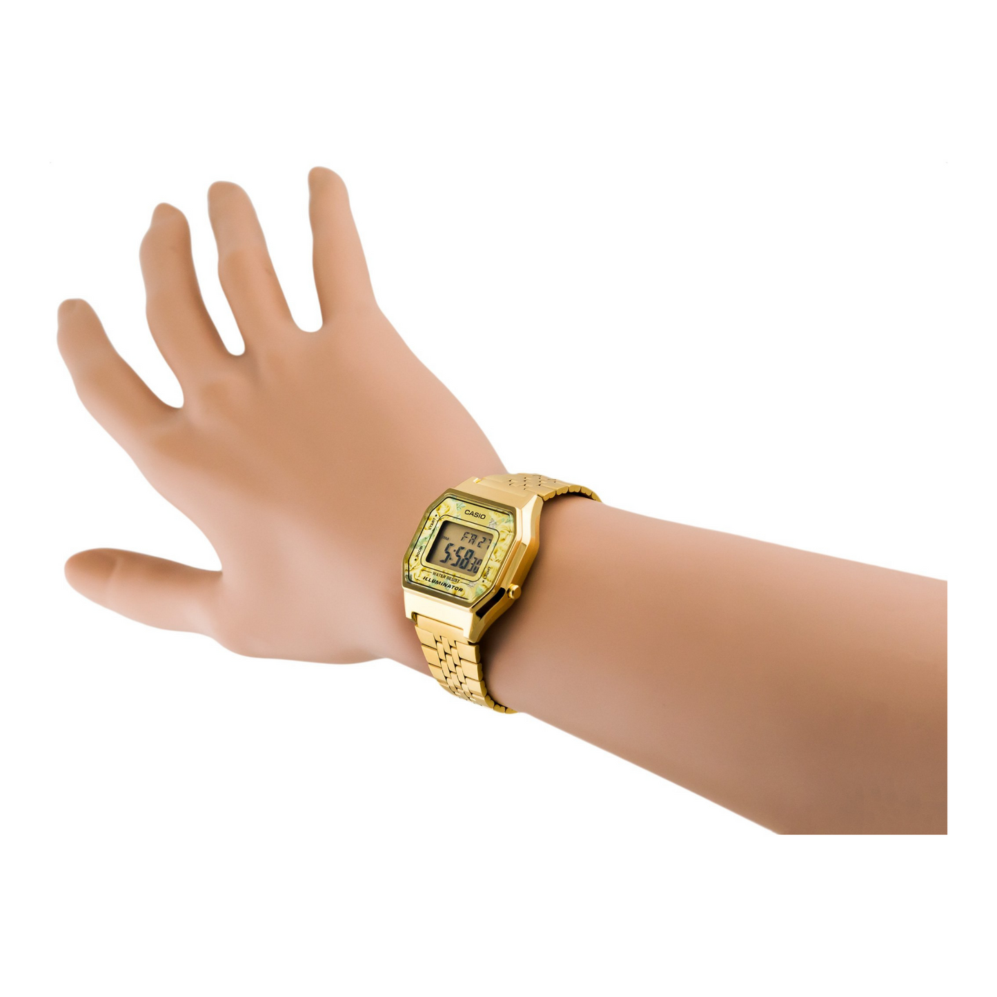 Casio Vintage Digital Golden Ladies Chain Watch LA680WGA-9CDF