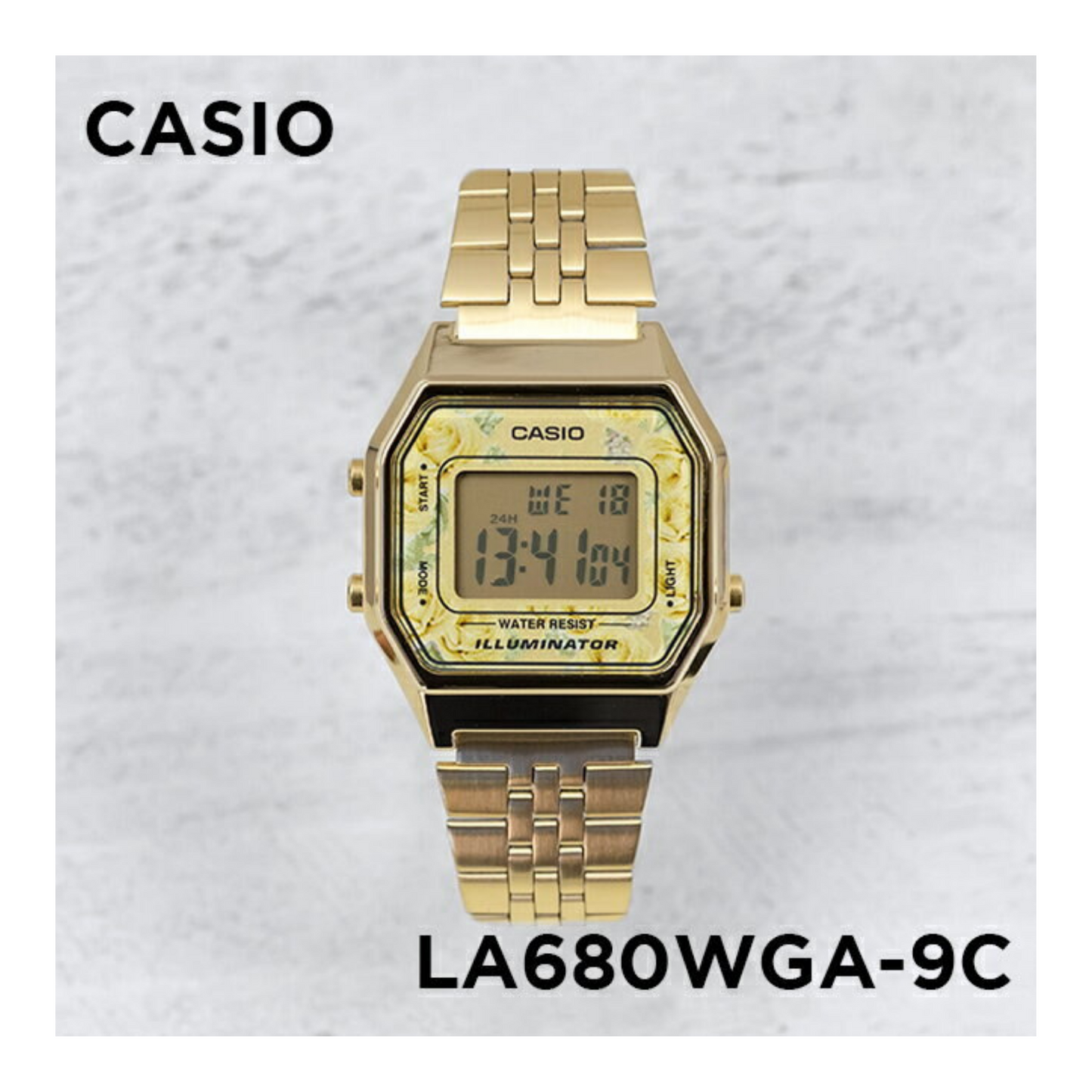 Casio Vintage Digital Golden Ladies Chain Watch LA680WGA-9CDF
