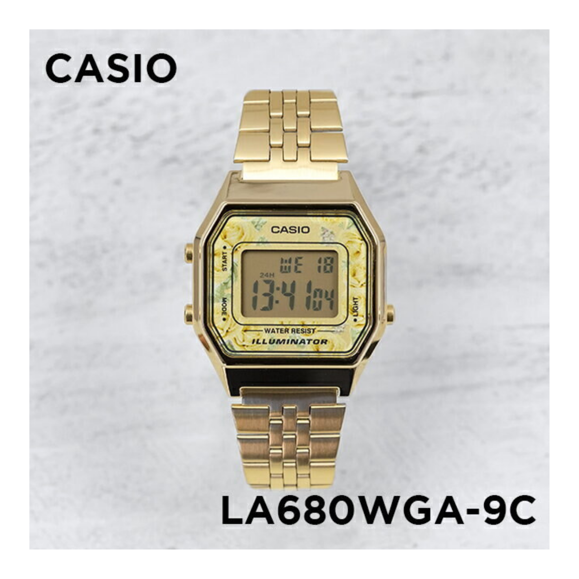 Casio Vintage Digital Golden Ladies Chain Watch LA680WGA-9CDF