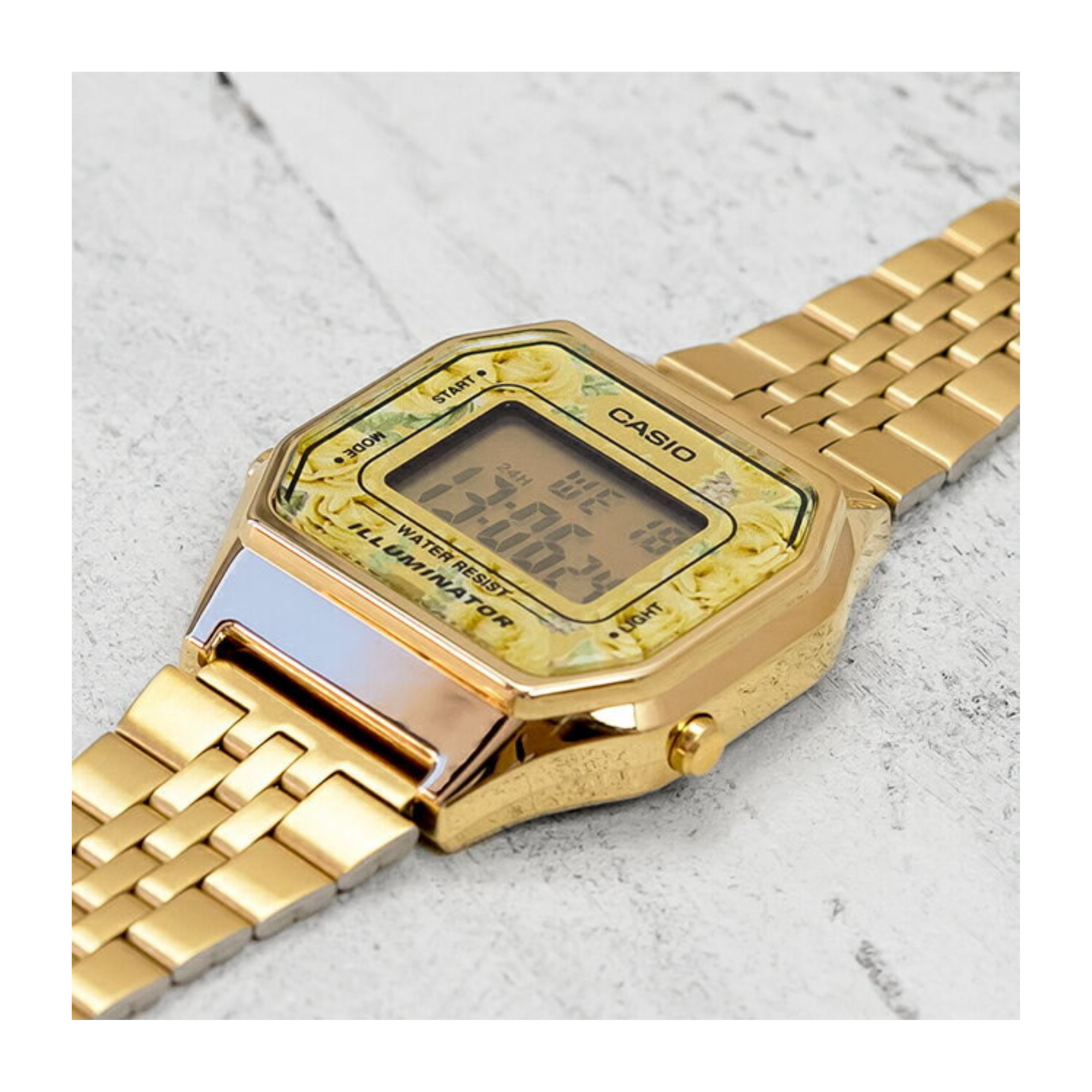 Casio Vintage Digital Golden Ladies Chain Watch LA680WGA-9CDF