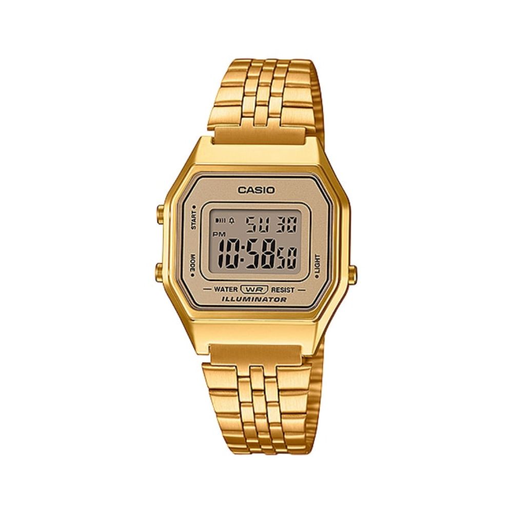 Casio Vintage Digital Golden Ladies Chain Watch LA680WGA-9DF