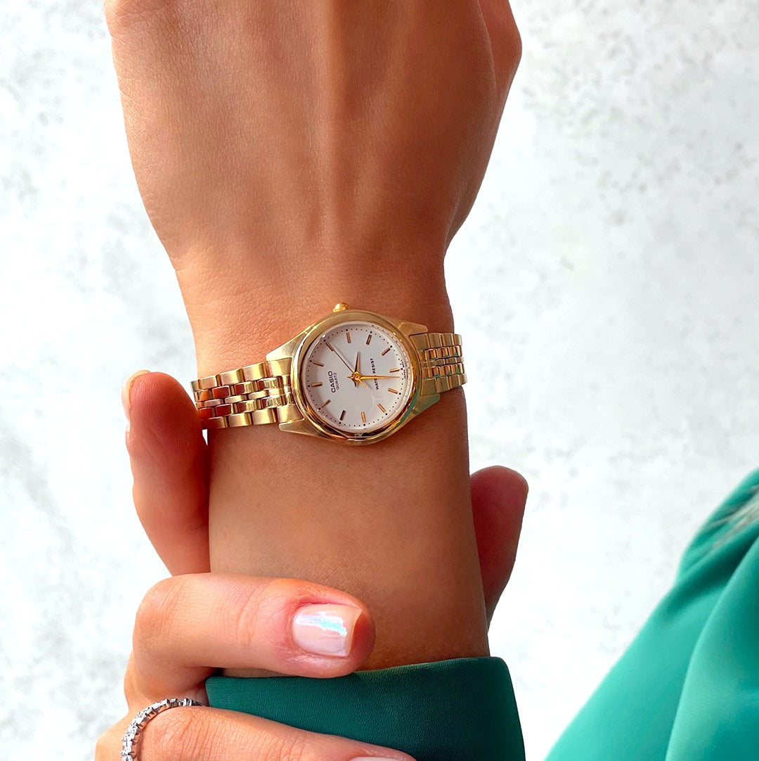 Casio Standard Golden Ladies Chain Watch LTP-1129N-7ARDF