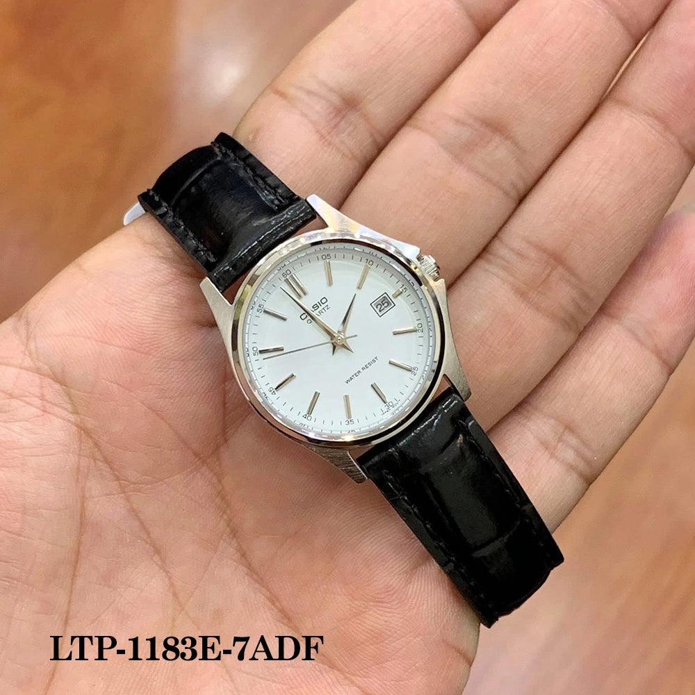 Casio Standard Date Ladies Leather Belt Watch LTP-1183E-7ADF