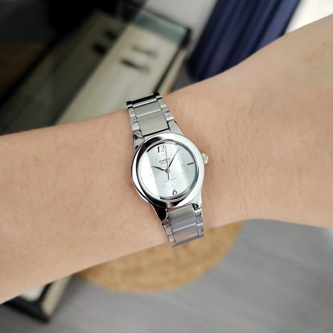 Casio Enticer Ladies Silver Chain Watch LTP-1230D-7CDF