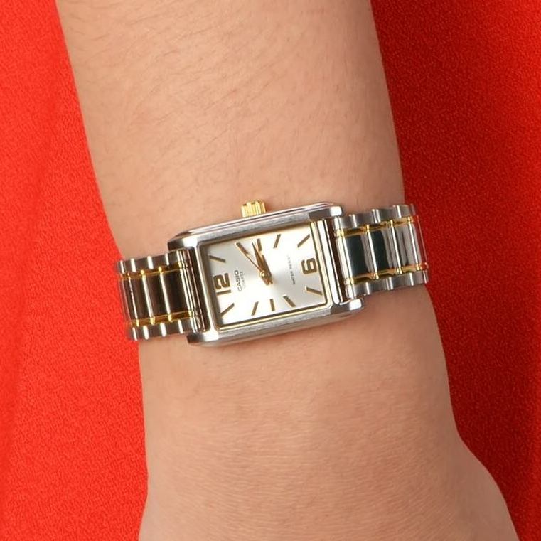 Casio Enticer Two Tone Ladies Chain Watch LTP-1235SG-7ADF