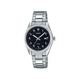 Casio Enticer Date Ladies Silver Chain Watch LTP-1302D-1B3VDF