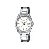 Casio Enticer Date Ladies Silver Chain Watch LTP-1302D-7A1VDF