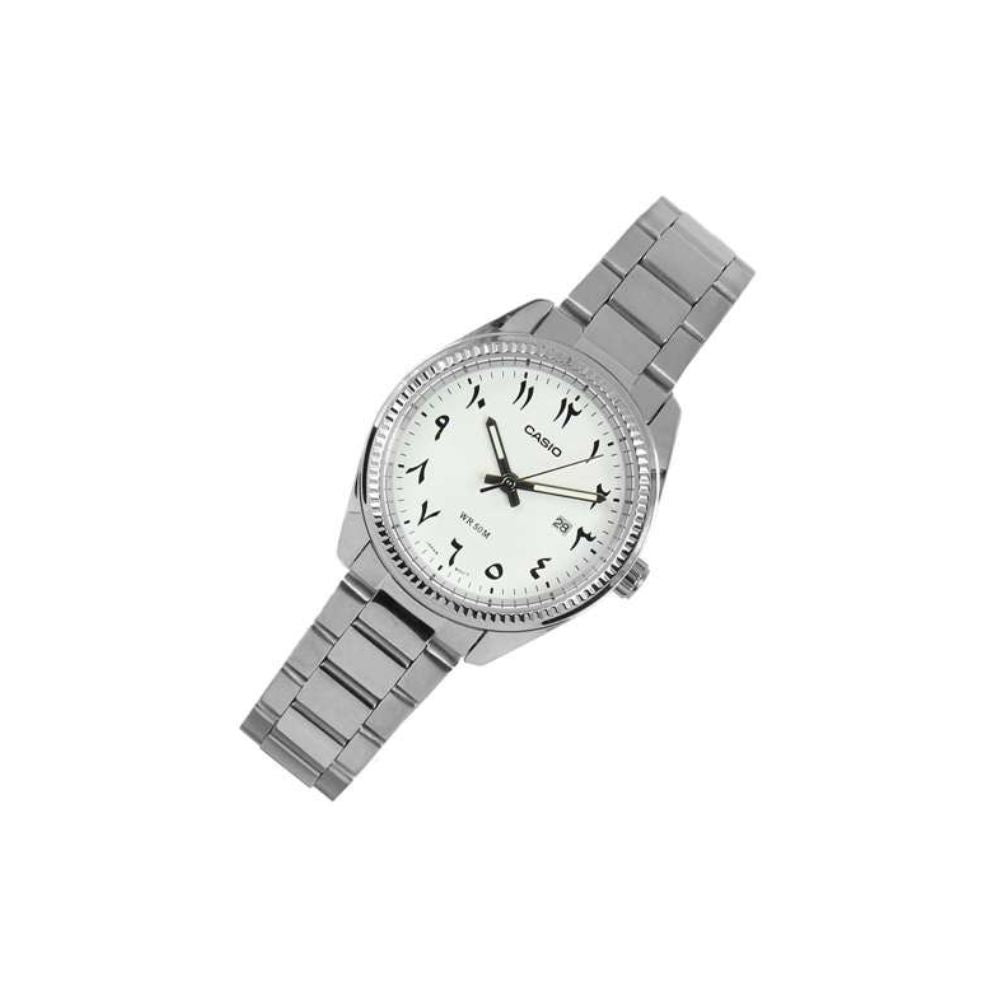Casio Enticer Date Ladies Silver Chain Watch LTP-1302D-7A3VDF